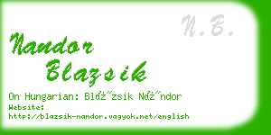 nandor blazsik business card